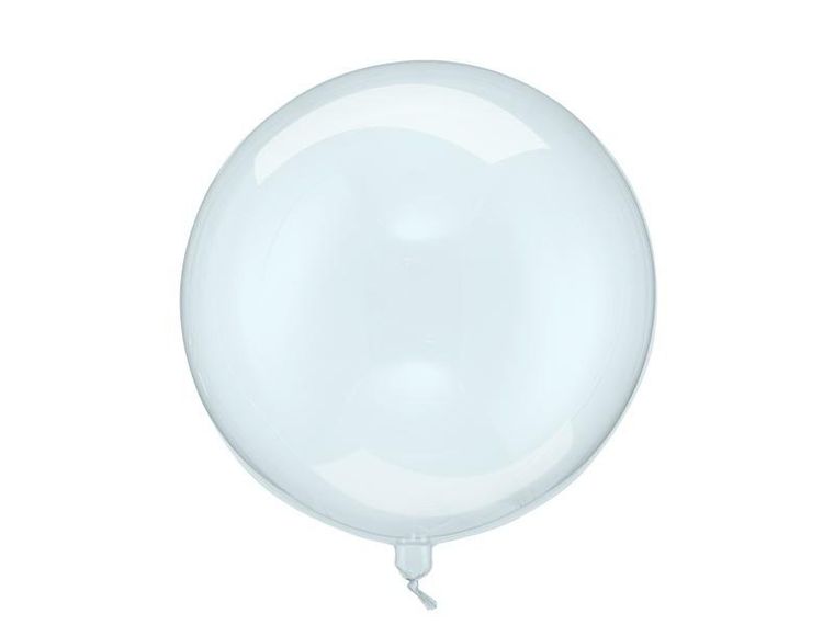 PartyDeco, balon, Kula, transparentny niebieski, 40 cm