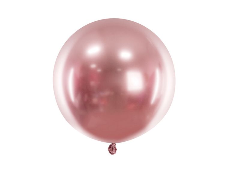 PartyDeco, balon okrągły Glossy 60 cm, różowe złoto, 1 szt.