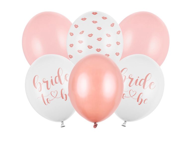 PartyDeco, balony 30 cm, Bride to be, mix, 6 szt.