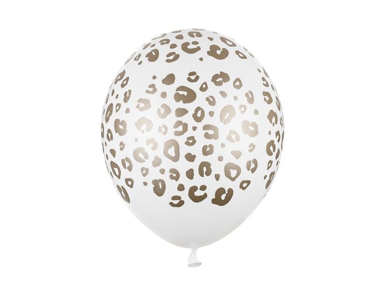 PartyDeco, balony 30 cm, Cętki, Pastel Pure White, 50 szt.