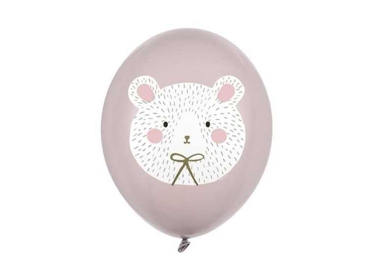 PartyDeco, balony 30 cm, Miś polarny, Pastel Warm Grey, 50 szt.