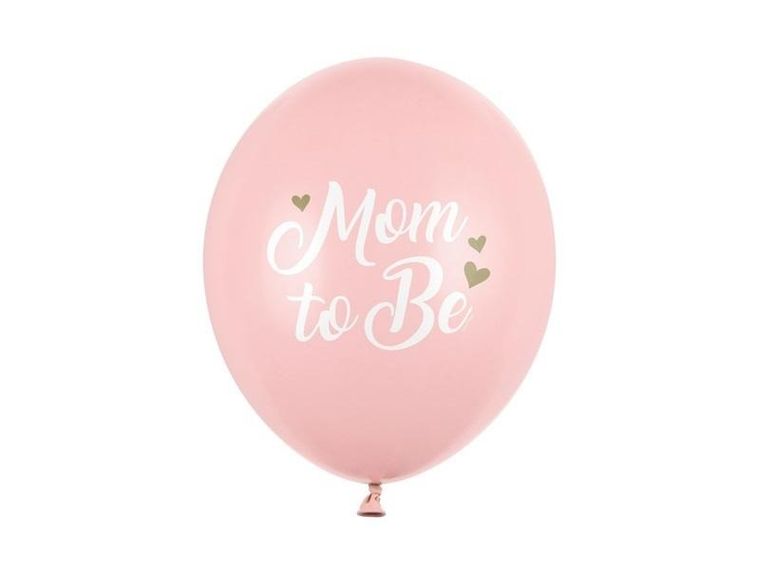 PartyDeco, balony 30 cm, Mom to Be, Pastel Pale Pink, 6 szt.