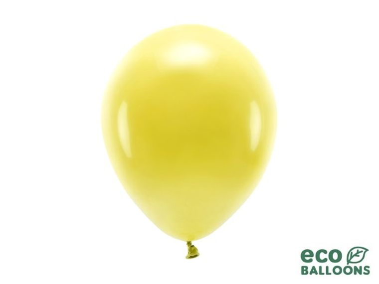 Partydeco, balony eco, 26 cm, ciemny żółty, 100 szt.