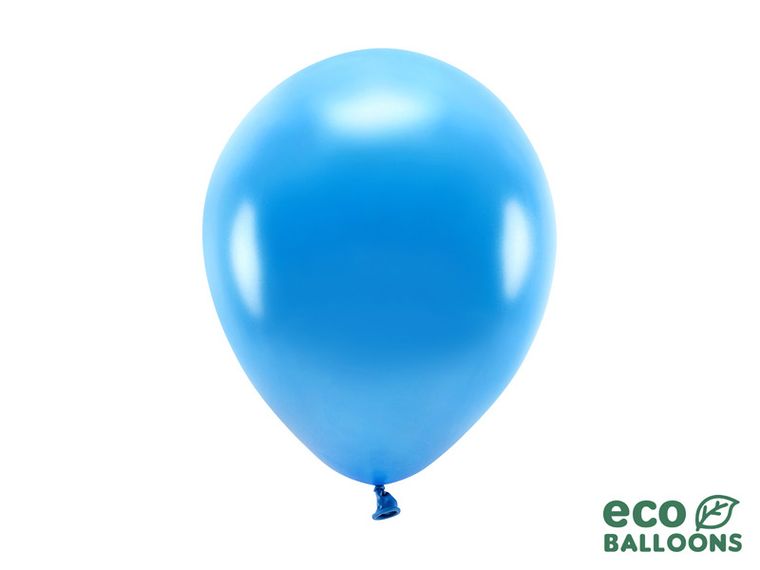 PartyDeco, balony Eco 26 cm metalizowane, niebieski, 10 szt.