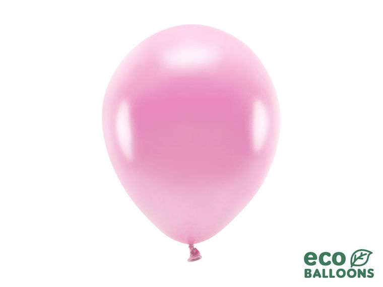 PartyDeco, balony Eco 26 cm metalizowane, różowy, 10 szt.
