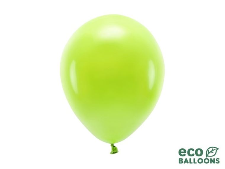 Partydeco, balony eco, 26 cm, zielone jabłuszko, 100 szt.