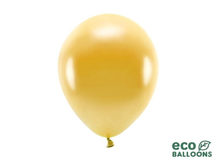 Partydeco, balony eco, 26 cm, złoty, 100 szt.