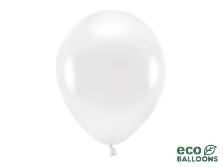 Partydeco, balony eco, 30 cm, biały, 100 szt.
