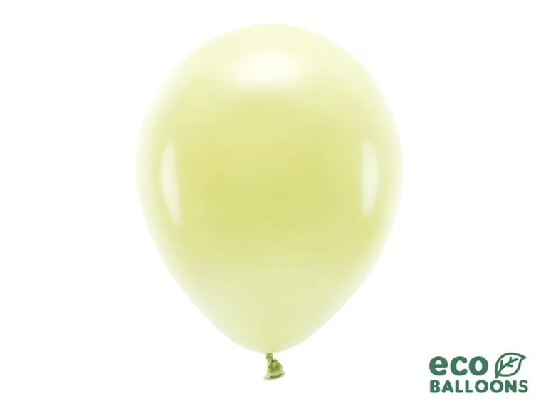Partydeco, balony eco, 30 cm, jasnożółty, 100 szt.