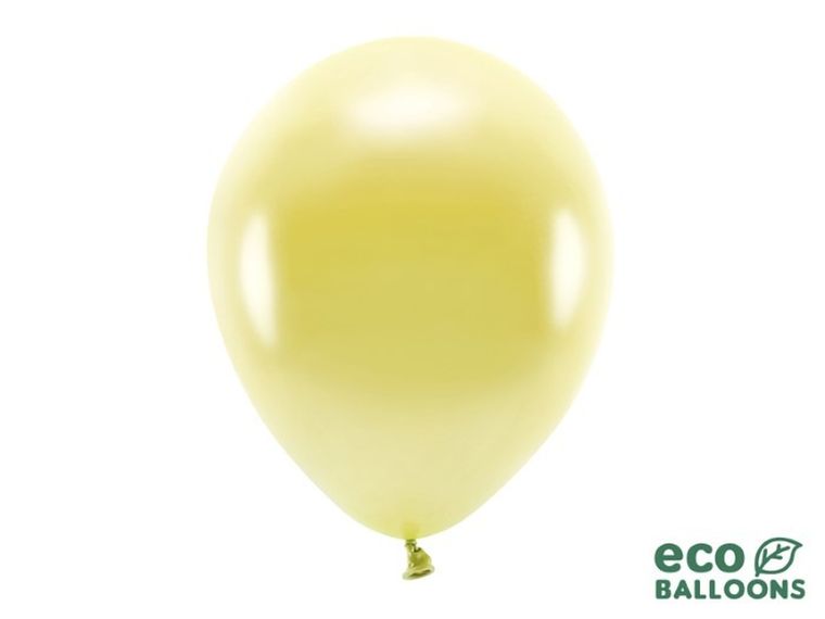 Partydeco, balony eco, 30 cm, jasnyzłoty, 100 szt.