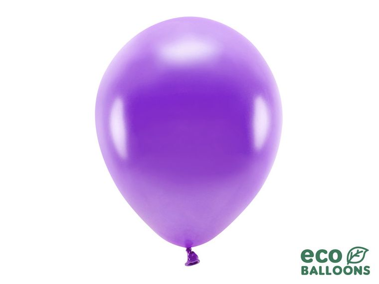 PartyDeco, balony Eco 30 cm metalizowane, fiolet, 10 szt.