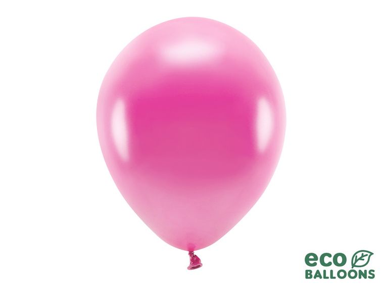 PartyDeco, balony Eco 30 cm metalizowane, fuksja, 10 szt.