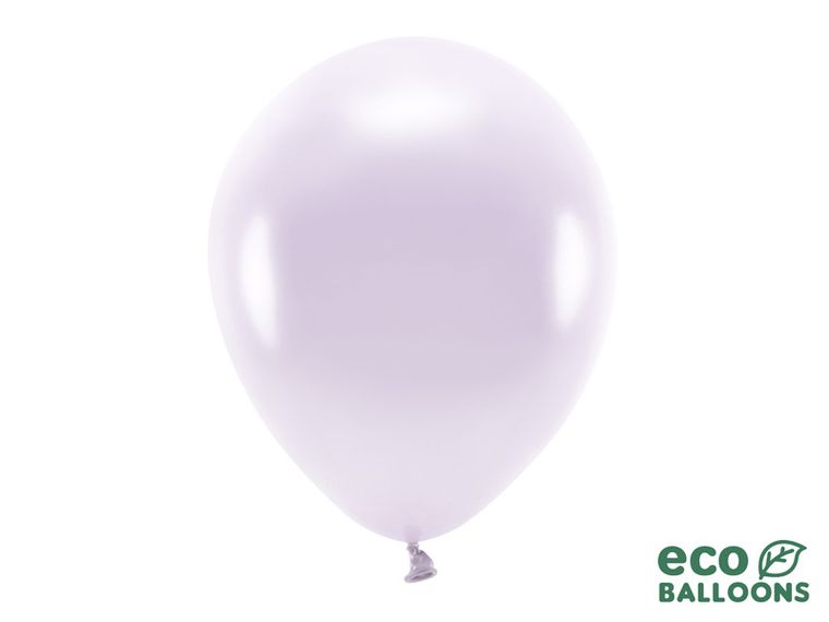 PartyDeco, balony Eco 30 cm metalizowane, liliowy, 10 szt.