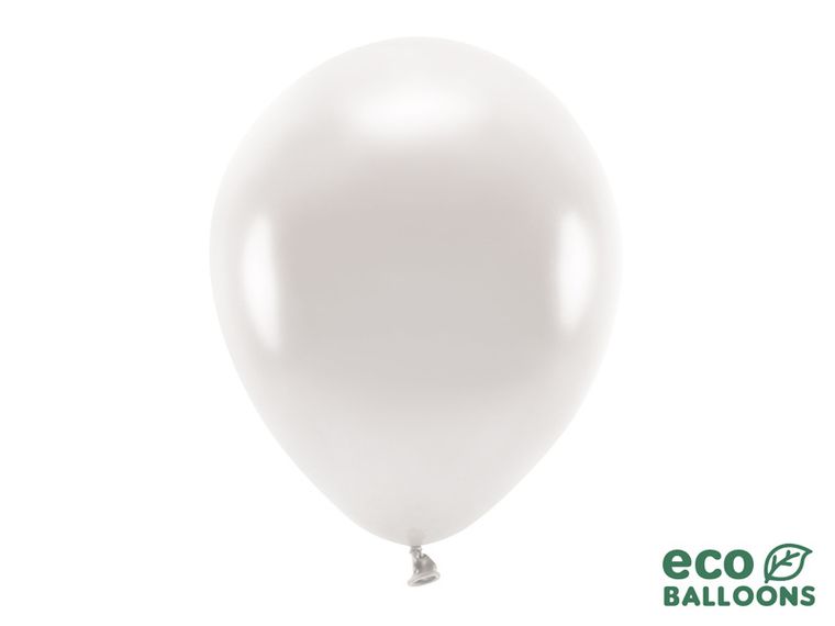 PartyDeco, balony Eco 30 cm metalizowane, perłowy, 10 szt.