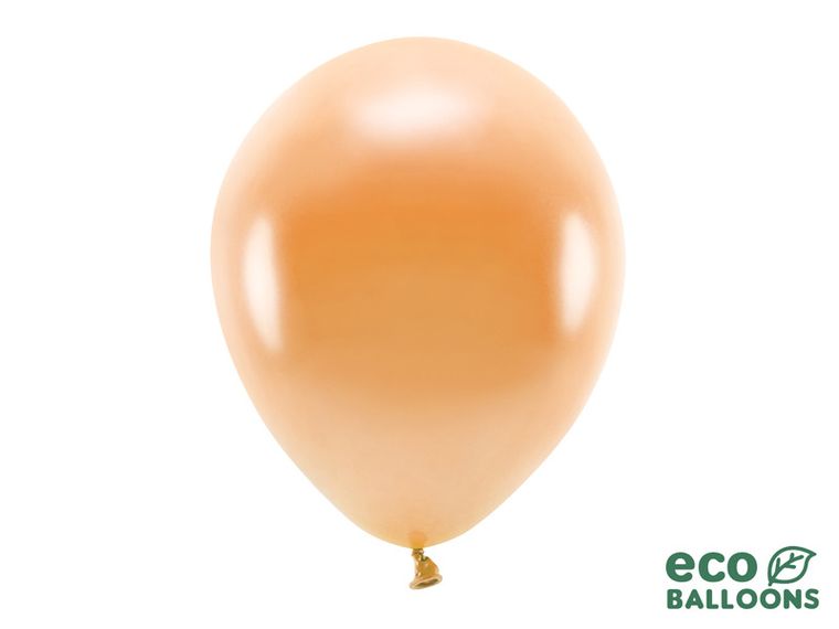 PartyDeco, balony Eco 30 cm metalizowane, pomarańczowy, 10 szt.