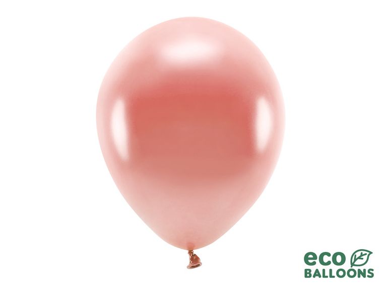PartyDeco, balony Eco 30 cm metalizowane, różowe złoto, 10 szt.
