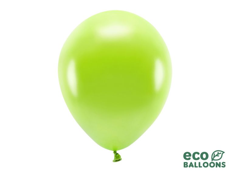 PartyDeco, balony Eco 30 cm metalizowane, zielone jabłuszko, 10 szt.
