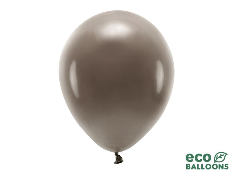 PartyDeco, balony Eco 30 cm pastelowe, brązowy, 10 szt.