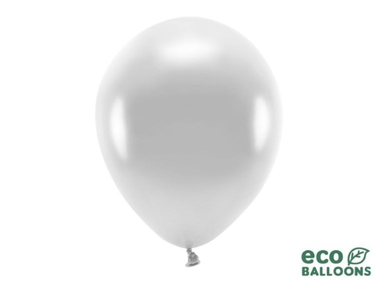 Partydeco, balony eco, 30 cm, srebrny, 100 szt.