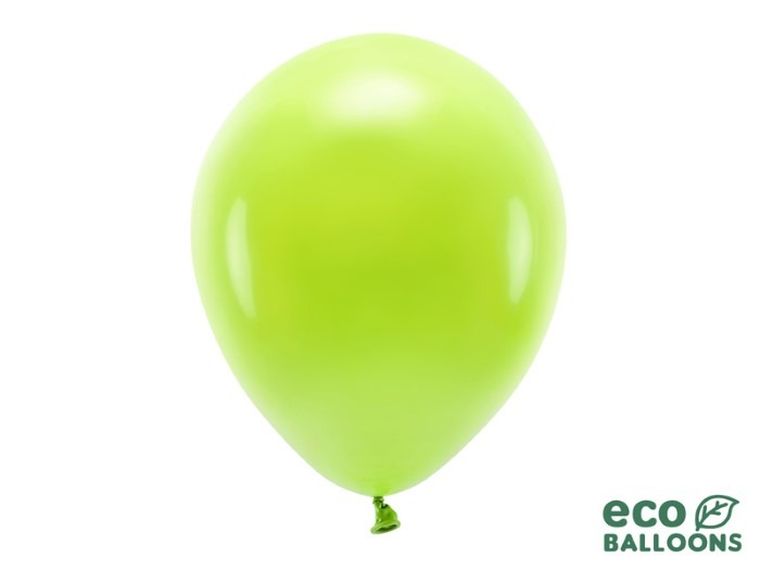 Partydeco, balony eco, 30 cm, zielone jabłuszko, 100 szt.