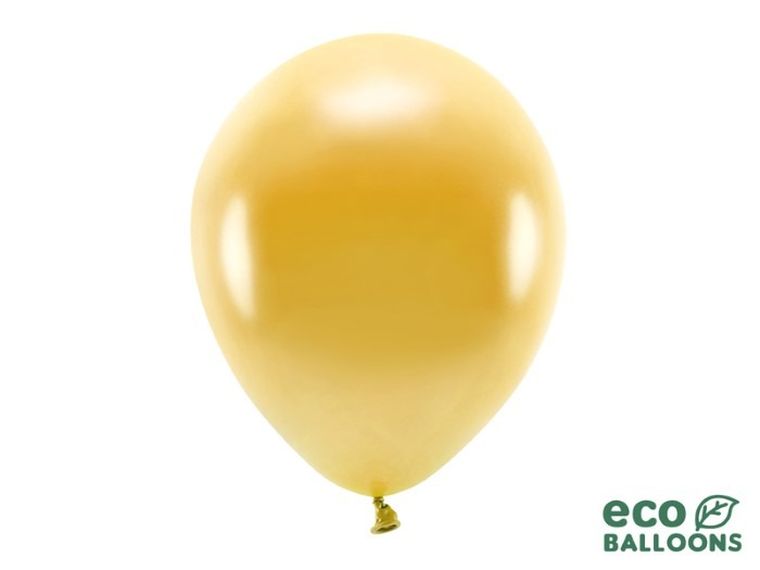 Partydeco, balony eco, 30 cm, złoty, 100 szt.