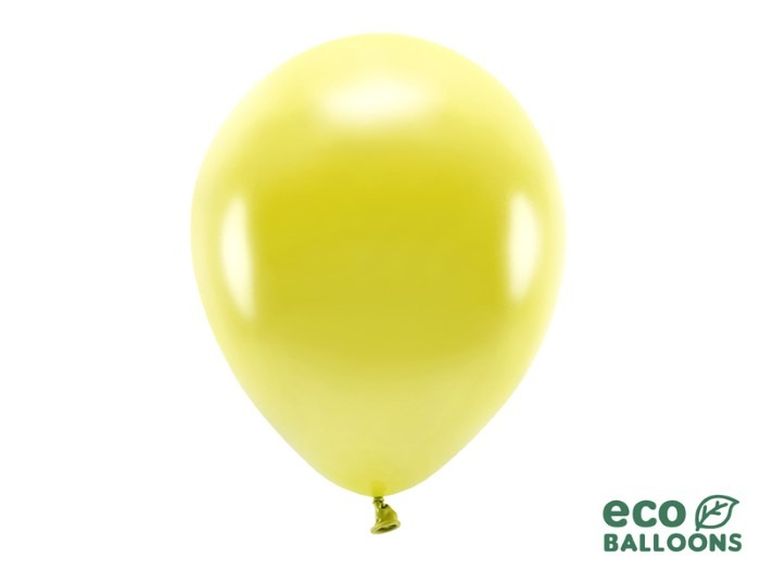 Partydeco, balony eco, 30 cm, żółty, 100 szt.