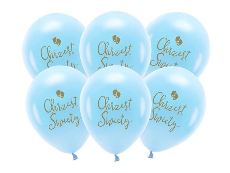 PartyDeco, balony, Eco, Chrzest Święty, błękit, 33 cm, 6 szt.