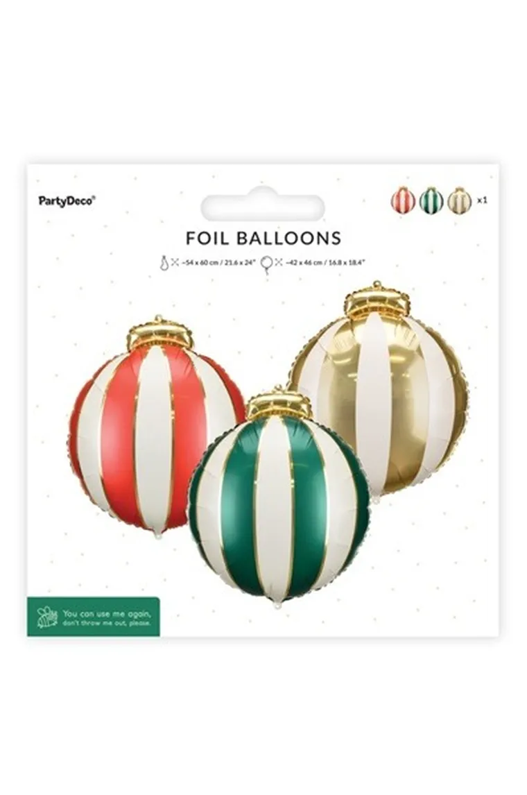 PartyDeco, balony foliowe, bombka, A3, 98350