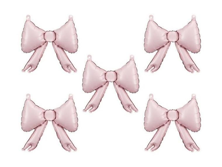 PartyDeco, balony foliowe do girland, kokardy, pudrowy róż, 25,5-25 cm, 5 szt.