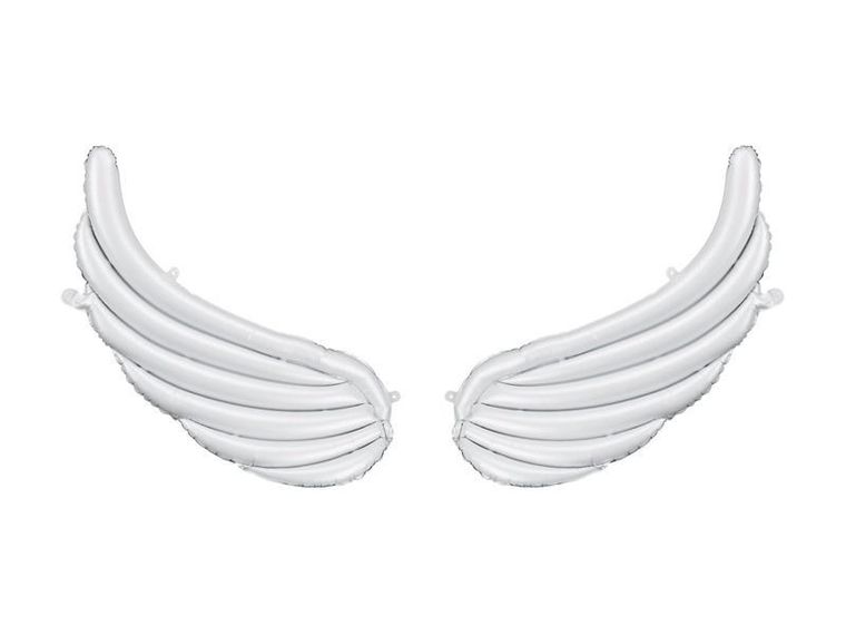 PartyDeco, balony foliowe do girland, skrzydła, białe, 104-60 cm