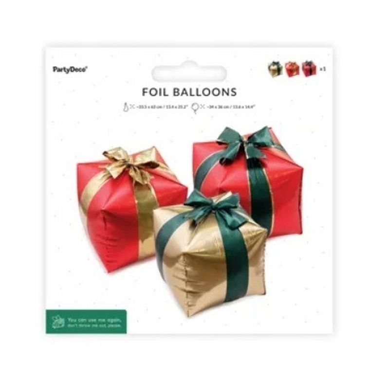 PartyDeco, balony foliowe, prezenty, 34-36 cm