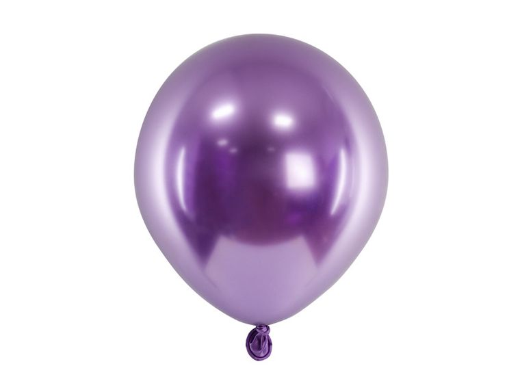PartyDeco, balony Glossy, 12 cm, fiolet, 50 szt.
