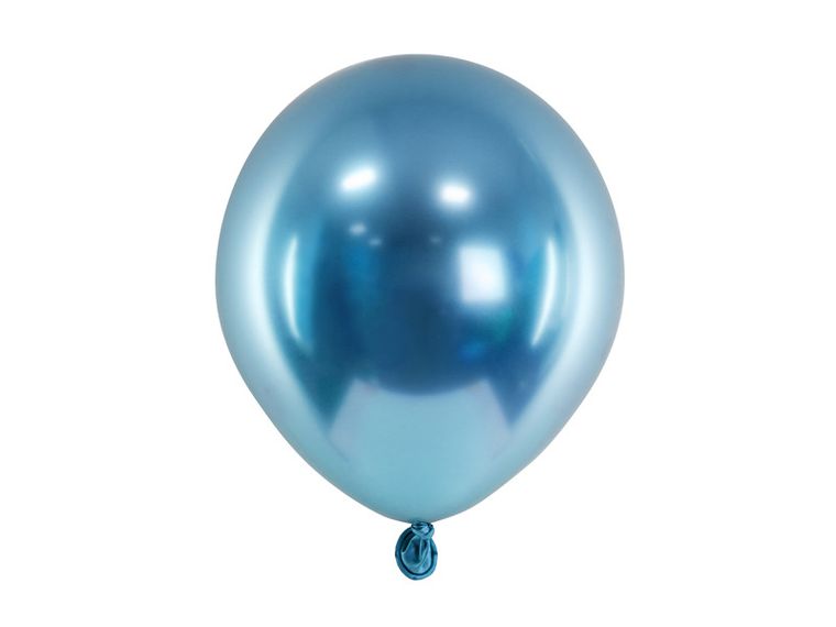 PartyDeco, balony Glossy, 12 cm, niebieski, 50 szt.