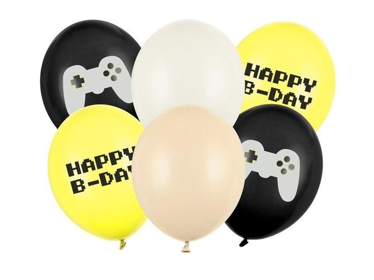 Partydeco, balony Happy B-day, 30 cm, 6 szt.