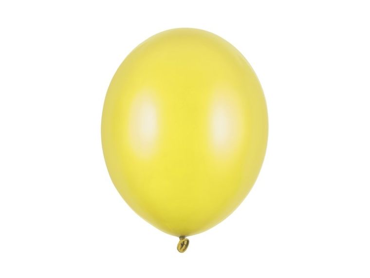 PartyDeco, balony lateksowe strong, metaliczne, żółte, 30 cm, 100 szt.