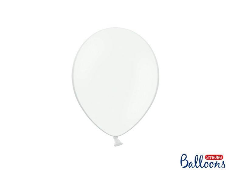 PartyDeco, balony lateksowe strong, pastelowe, białe, 23 cm, 100 szt.