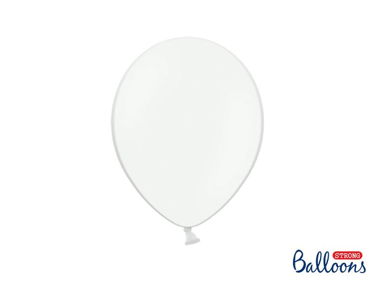 PartyDeco, balony lateksowe strong, pastelowe, białe, 23 cm, 100 szt.