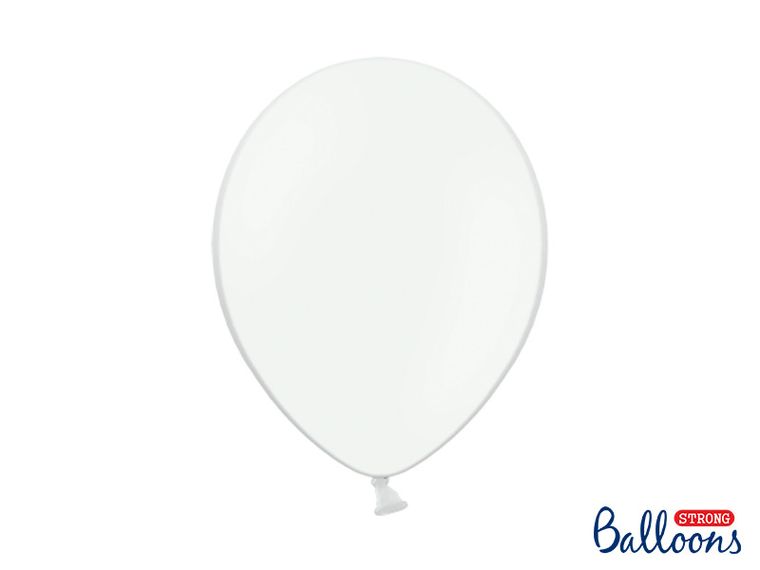 PartyDeco, balony lateksowe strong, pastelowe, białe, 27 cm, 100 szt.