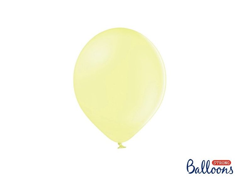 PartyDeco, balony lateksowe strong, pastelowe, jasno-żółte, 23 cm, 100 szt.
