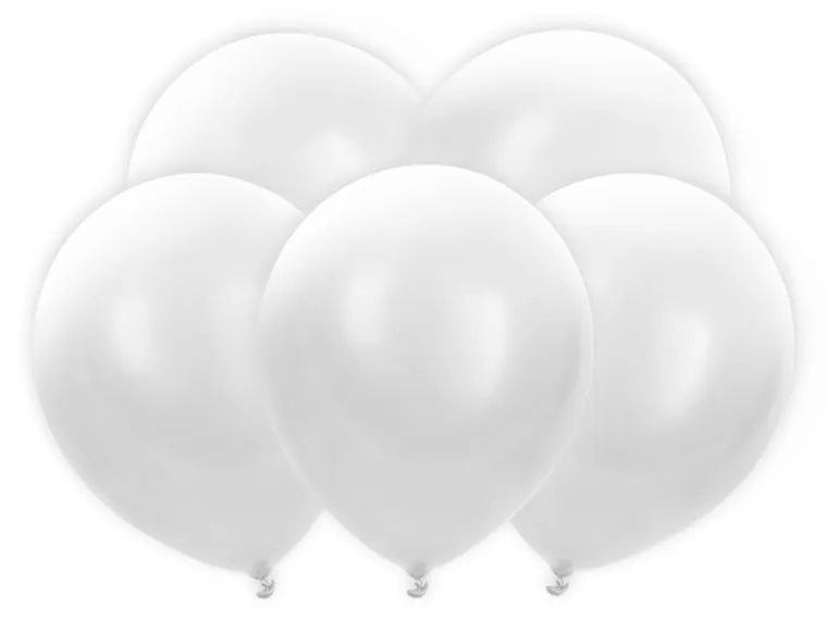 PartyDeco, balony LED, 30 cm, białe, 5 szt.