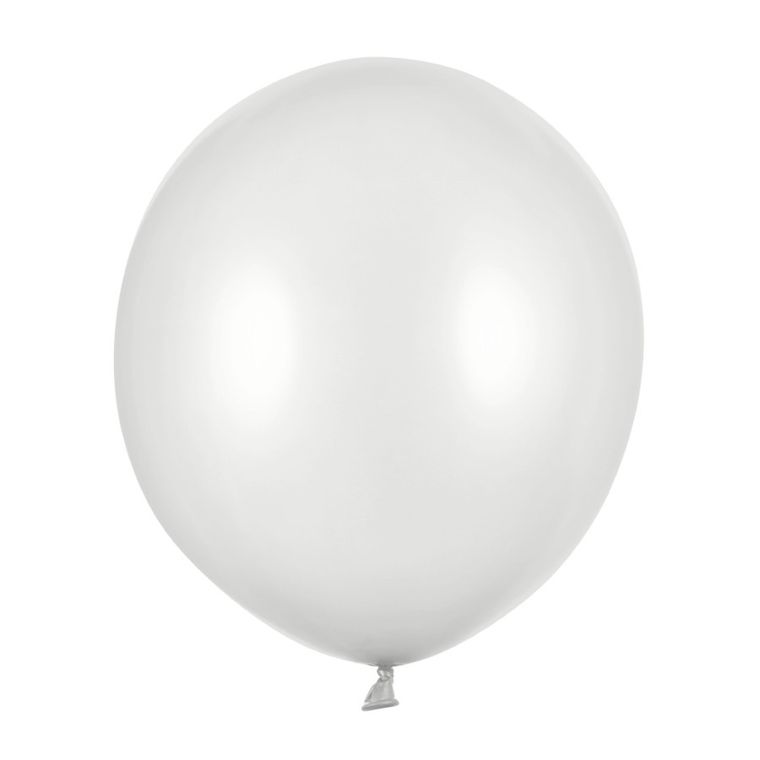 PartyDeco, balony strong, metallic silver snow, 43 cm, 25 szt.