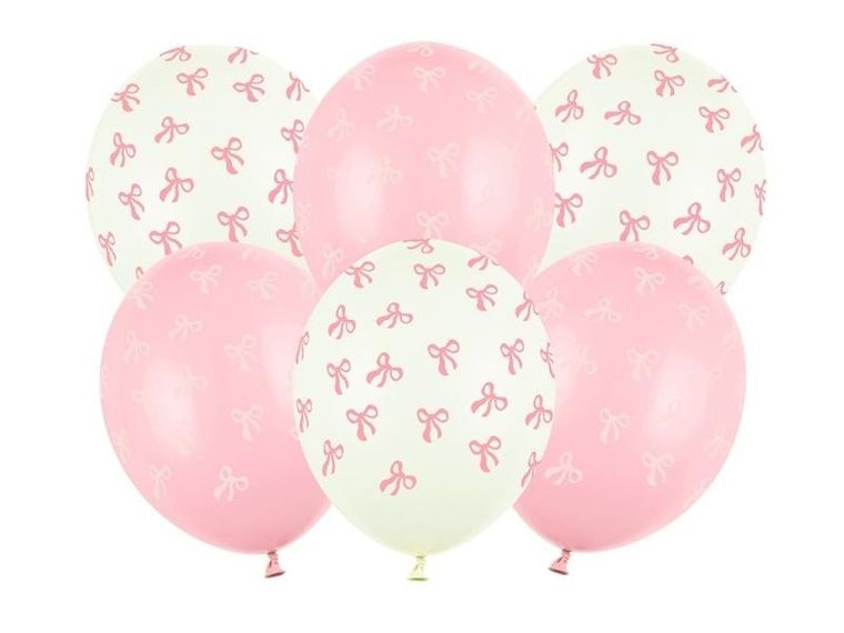 PartyDeco, balony, wzór kokardki, 30 cm, 50 szt.
