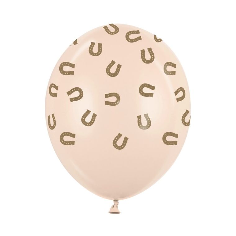 PartyDeco, balony, wzór podkowy, alabastrowy, 30 cm, 50 szt.