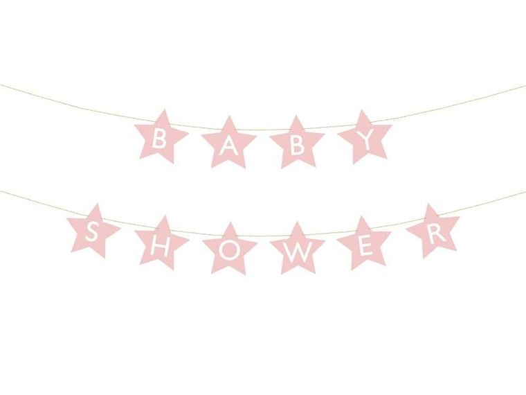 PartyDeco, baner, baby shower, różowy, 290-16,5 cm