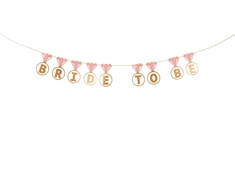 PartyDeco, baner, Bride to be, pierścionki, 2,5m