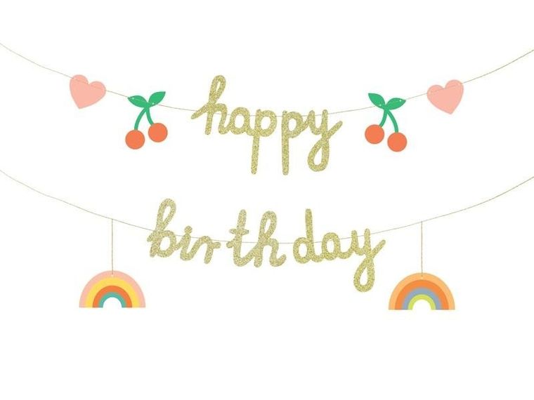 PartyDeco, baner papierowy, Happy Birthday, 100-18 cm