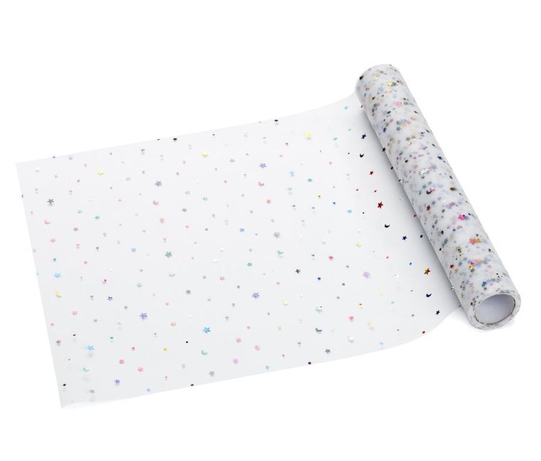 PartyDeco, bieżnik tiulowy, gwiazdy, mix, 0,35-9 m