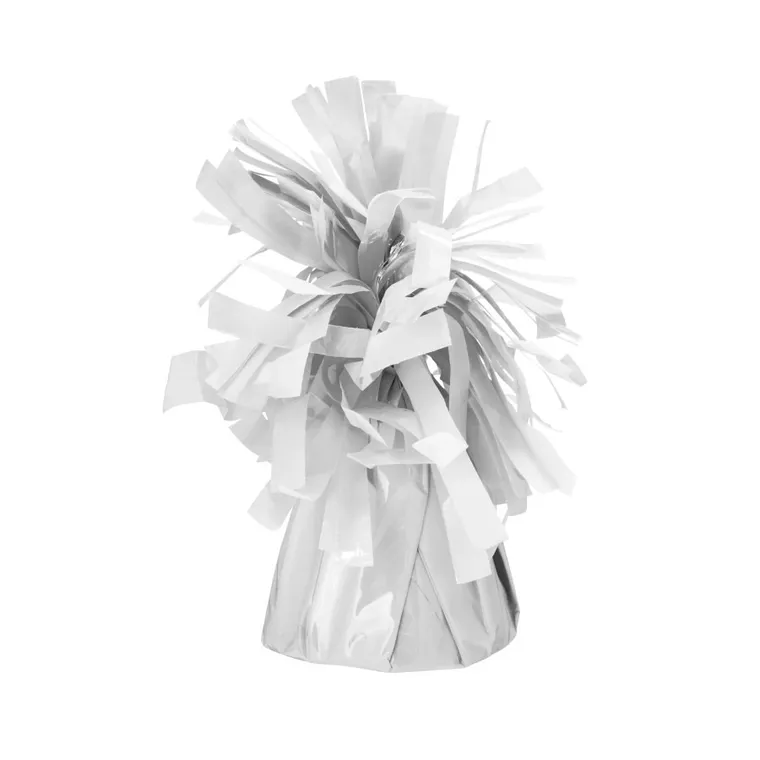 PartyDeco, ciężarek do balonów, foliowy, biały, 4 szt.