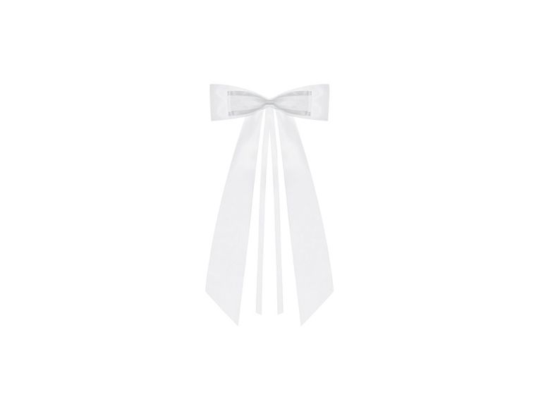 PartyDeco, dekoracje weselne na samochód, kokardy z muszką, biały, 14 cm, 4 szt.