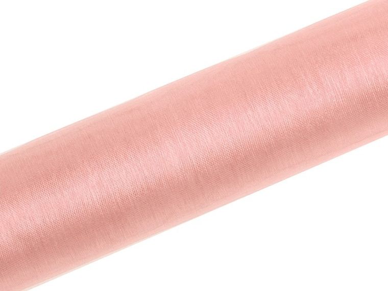 PartyDeco, dekoracyjna organza gładka, różowa, 0,16-9 m